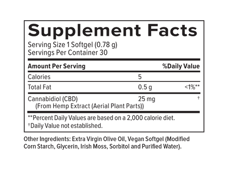 25mg CBD Capsules | THC-Free CBD Softgels | +PlusCBD